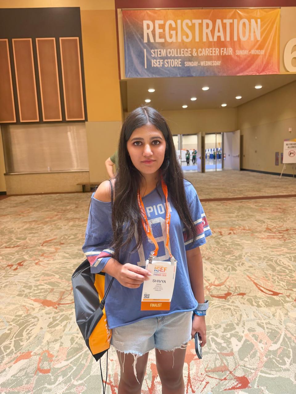 Shivya Saini at Regeneron ISEF registration